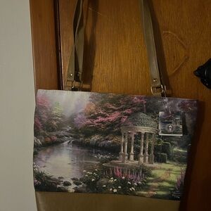 Thomas Kinkade Multicolor Scenic Tote Bag